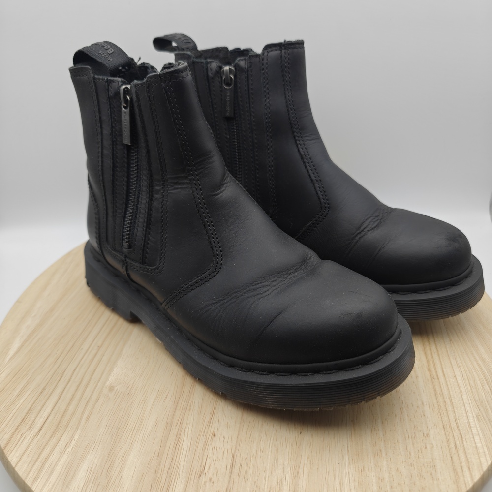 Dr. Martens 2976 ALYSON WIZIPS Boots Womens Size 7 Black Leather Chelsea Zip